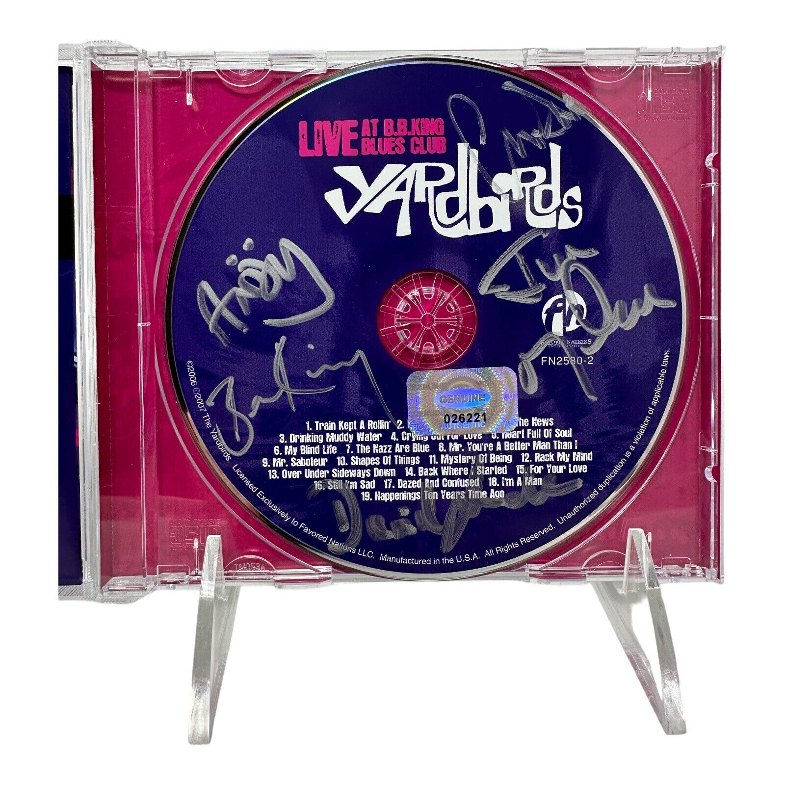 THE YARDBIRDS (Group Band) Signed Autograph Album CD Live at B.B. King w/ LOA