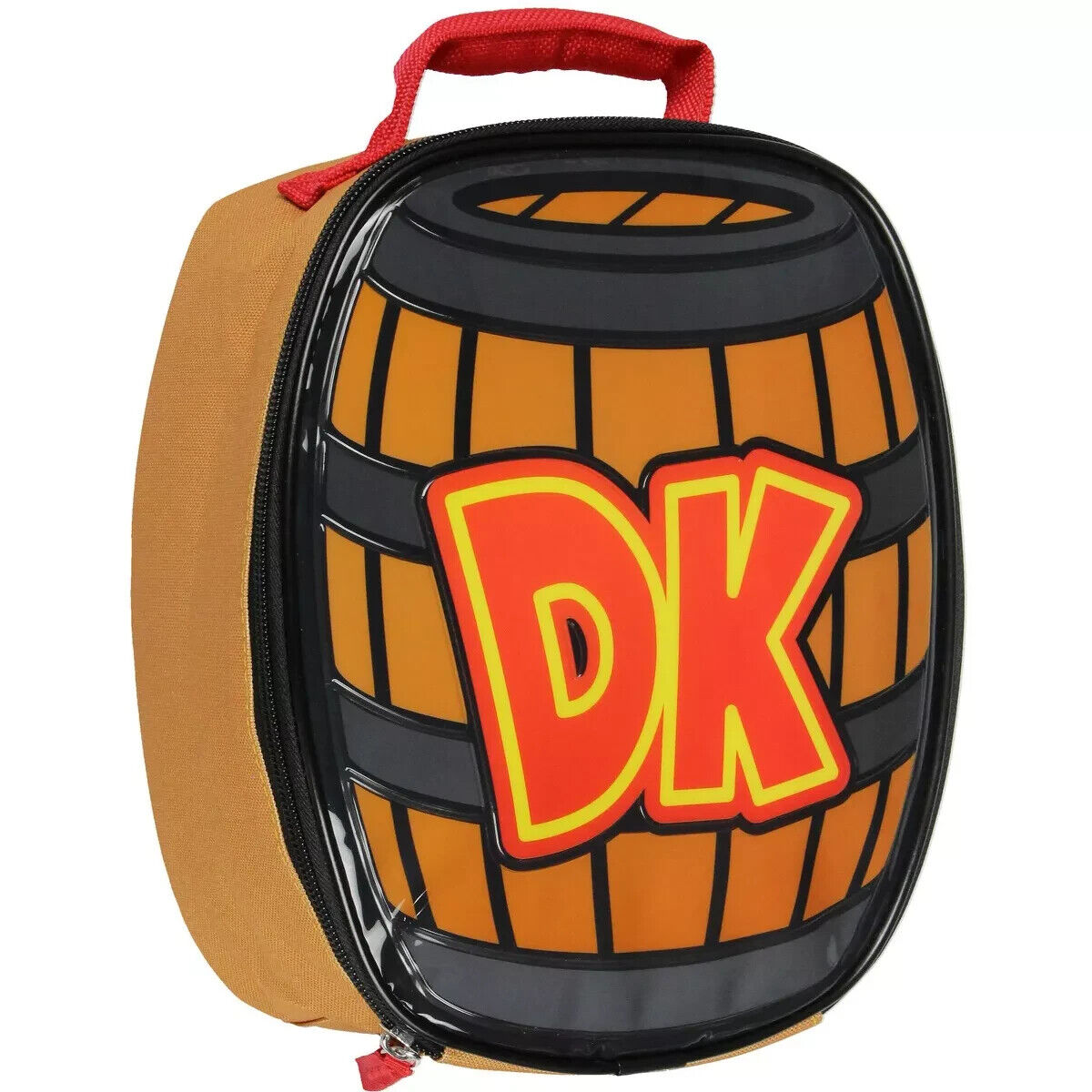 NEW Nintendo Donkey Kong Barrel Shaped Insulated Zipper Lunch Box DK Lunchbox