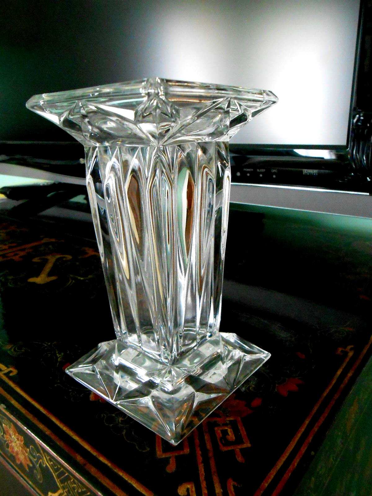 Marquis Waterford Crystal Square Candle Holder / Vase Quad Prism 7