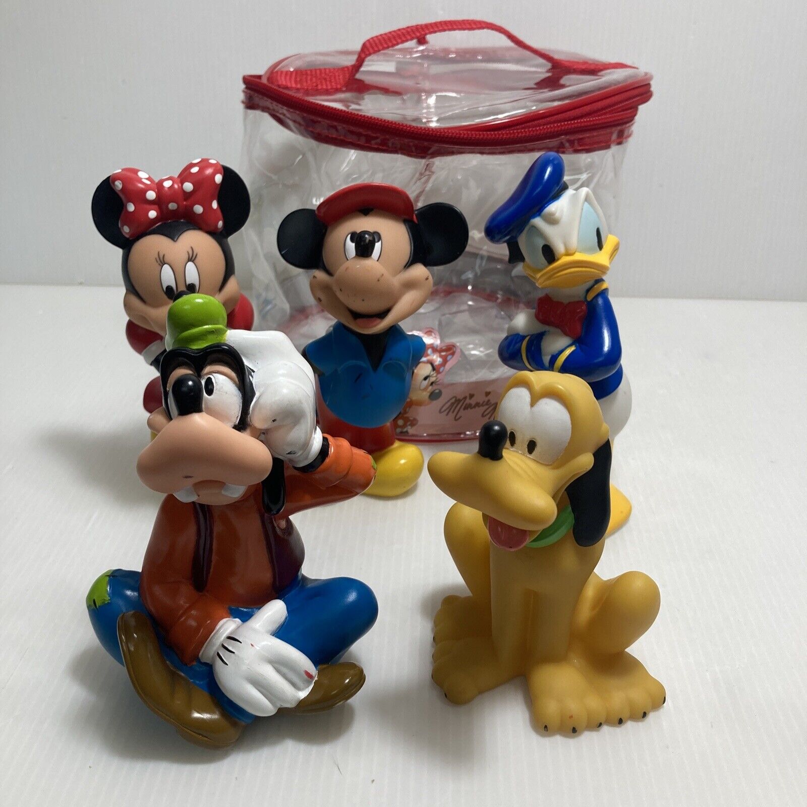 Disney Parks Mickey Mouse and Friends Squeeze Bath Toy Set With Case