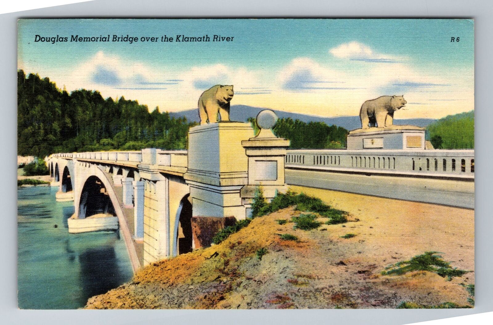CA-California Douglas Memorial Bridge over Klamath River c1948 Vintage Postcard