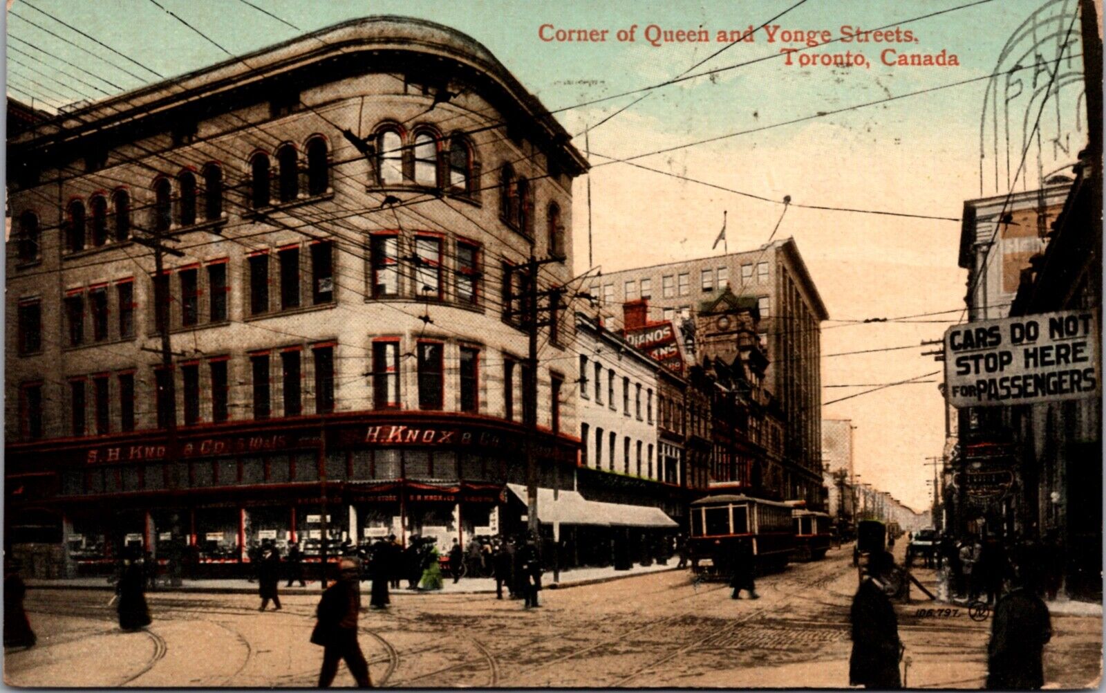 Postcard Corner of Queen and Yonge Streets in Toronto, Canada