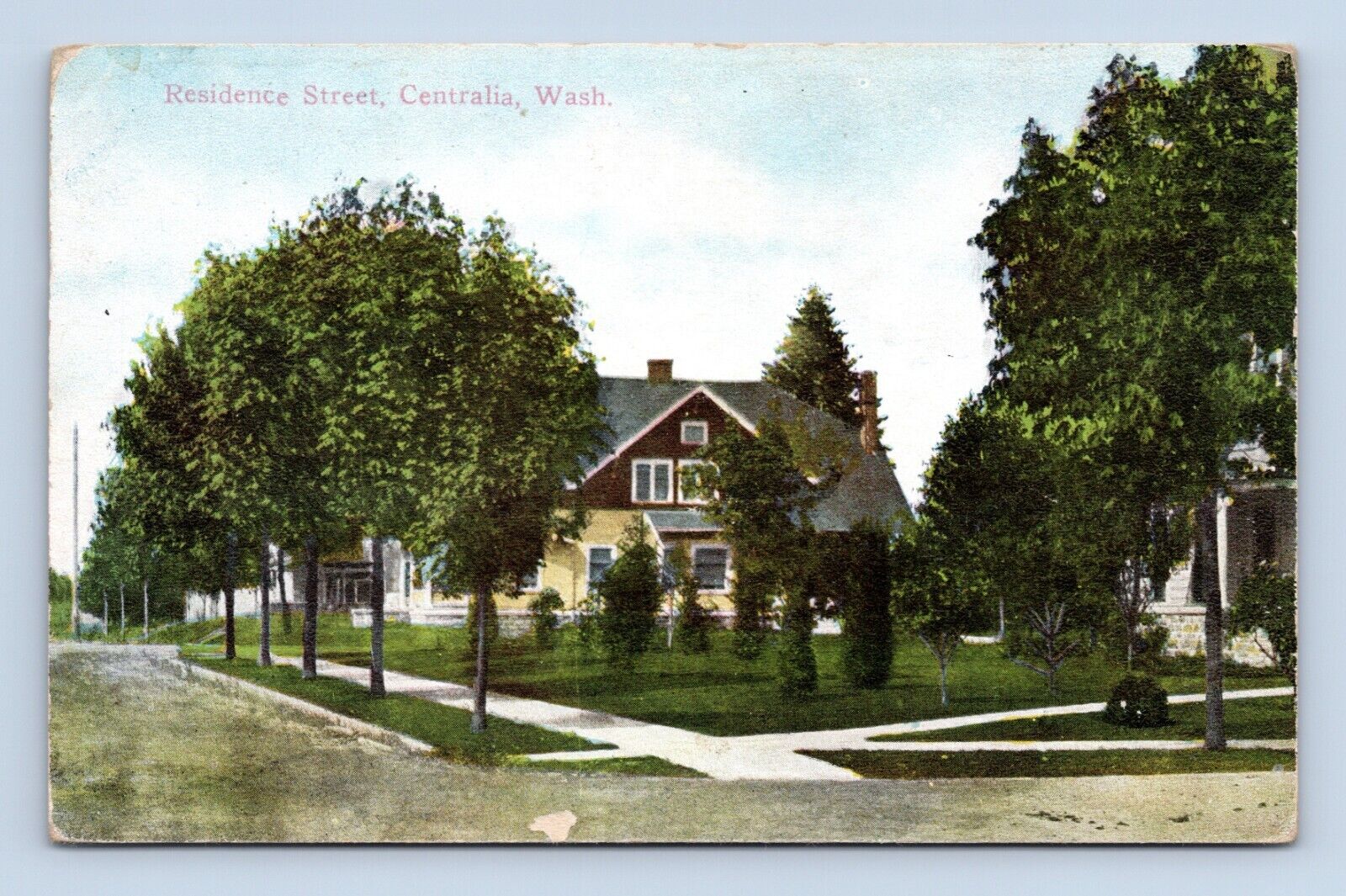 Residence Street View Centralia Washington WA UNP DB Postcard Q9