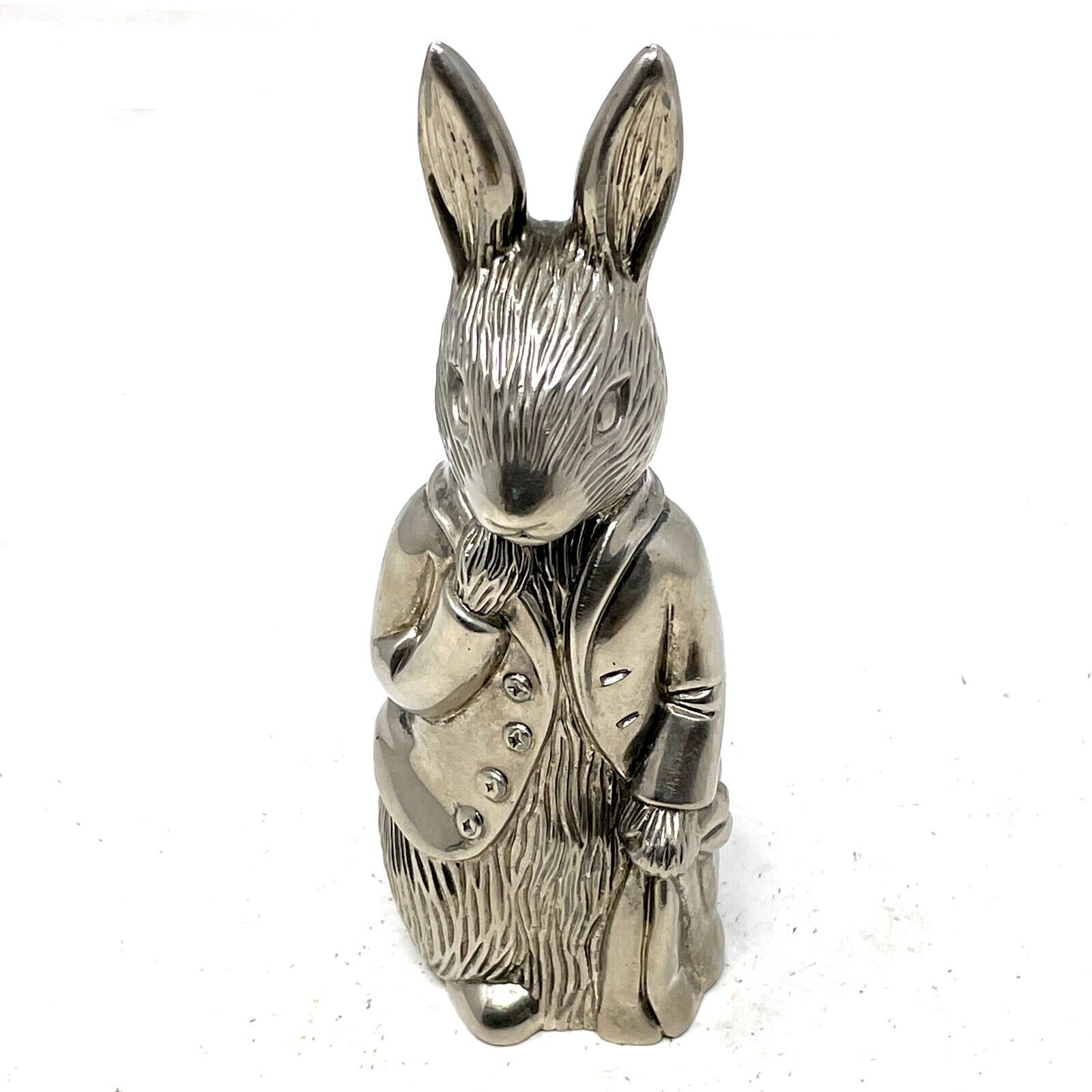 Vintage Metal Godinger F. Warne Rabbit, Bunny Piggy Bank, Decorative Figurine