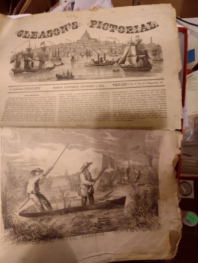 GLEASON'S PICTORIAL 12/3/1853 VOL V, NO 23 WHOLE NO 127 NEWSPAPER FAIR CONDITION