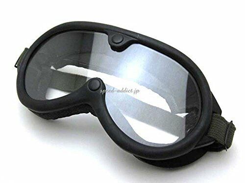GOGGLE BLACK 70\'s VINTAGE ARMY Black NEW from Japan