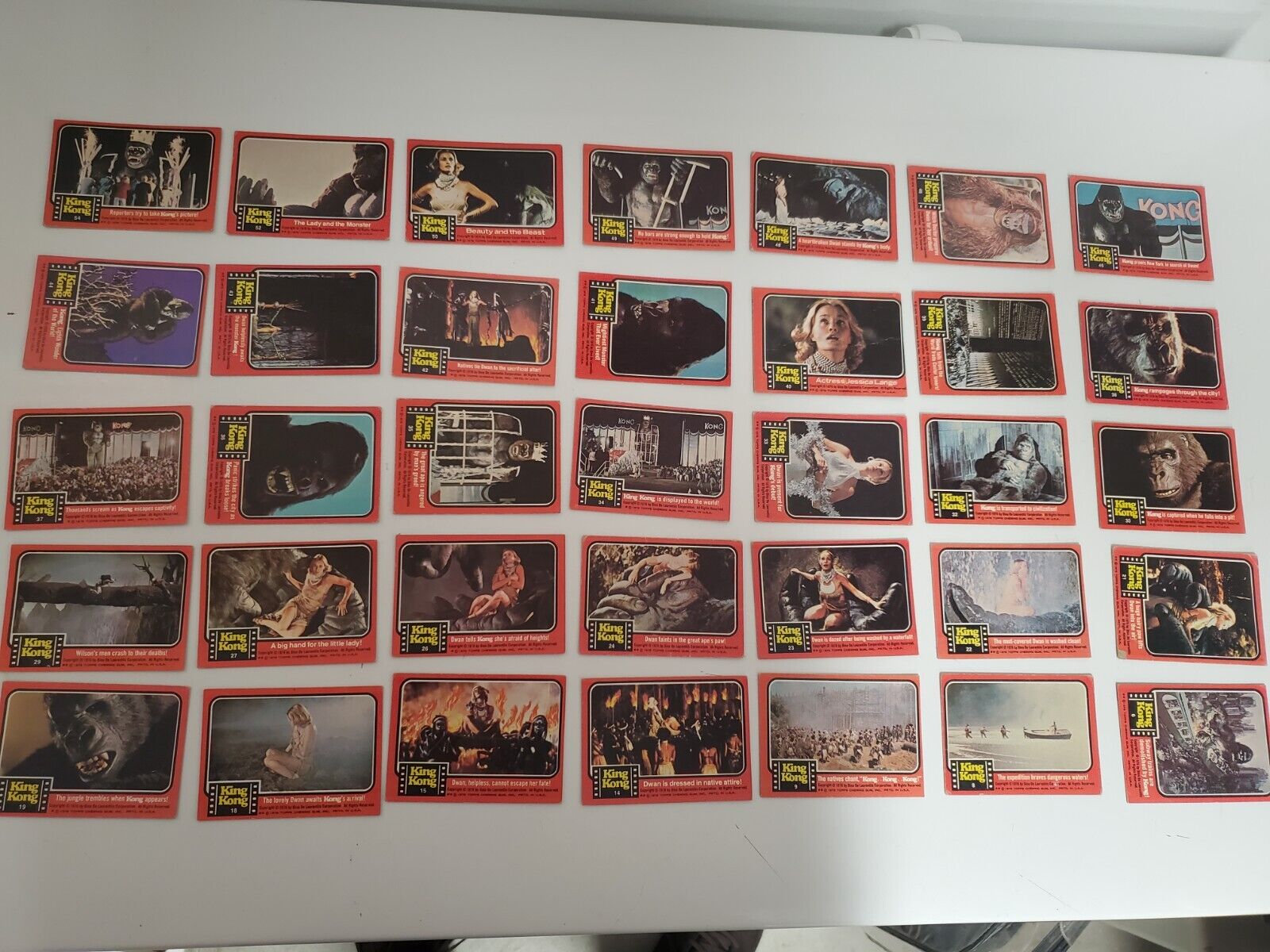 1976 Topps King Kong 44 Card Set Vintage incomplete 