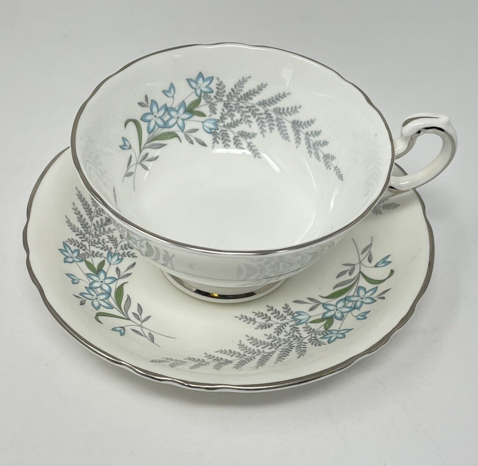 Vintage Paragon Bone China Floral Footed Teacup & Saucer Finlandia England