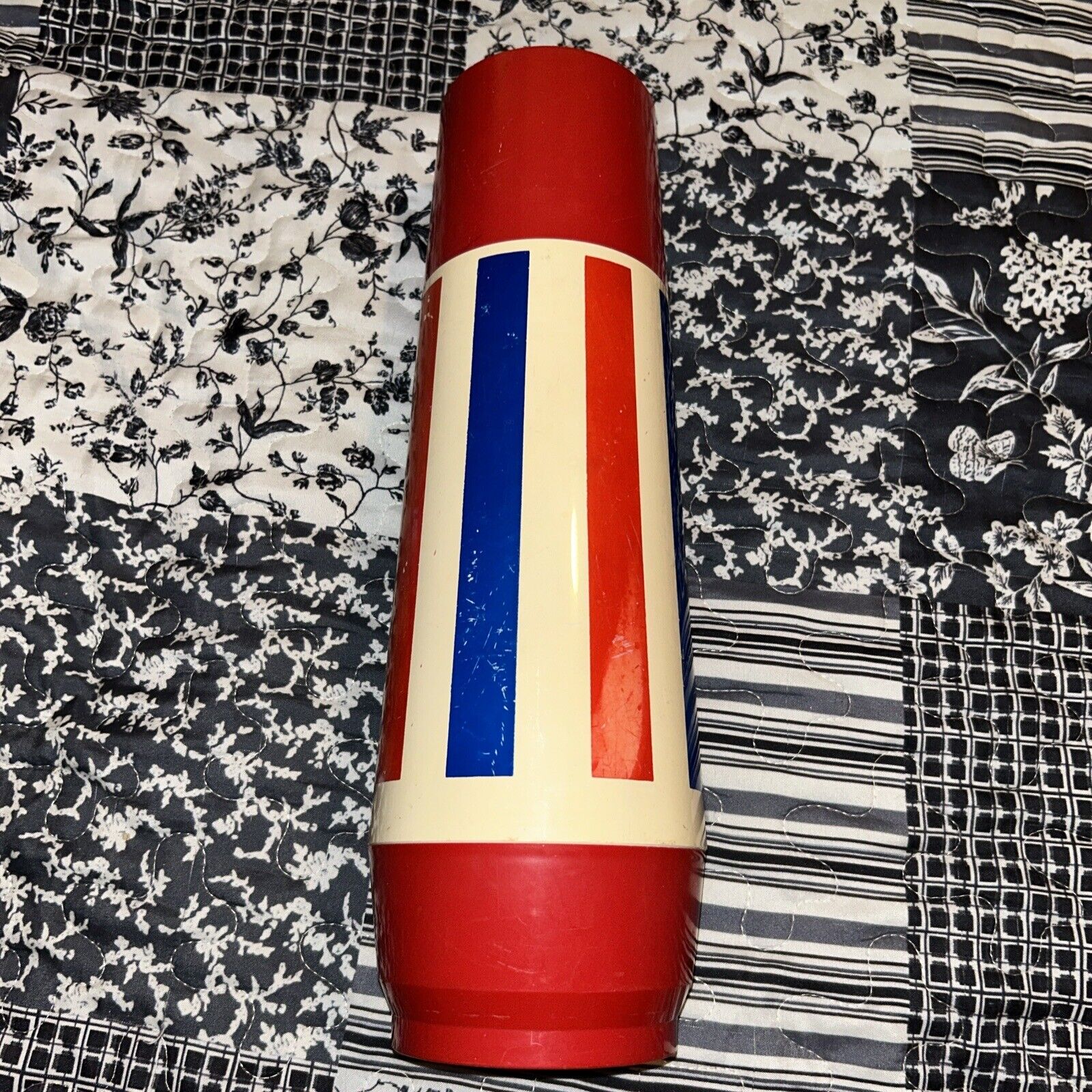 Vintage Thermo-Serv AMERICANA RED WHITE AND BLUE THERMOS by Westbend