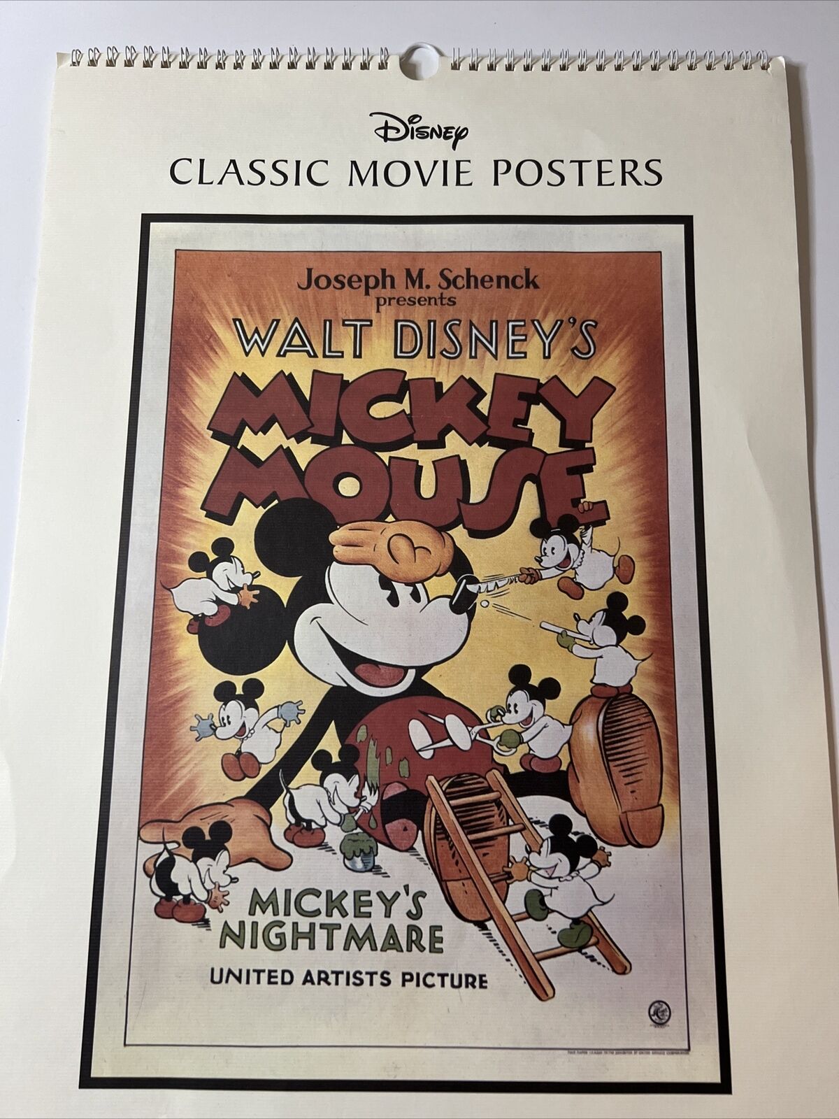 Vintage Disney 2003 Classic Movie Posters Art Calendar 19x13.5 Mickey Mouse