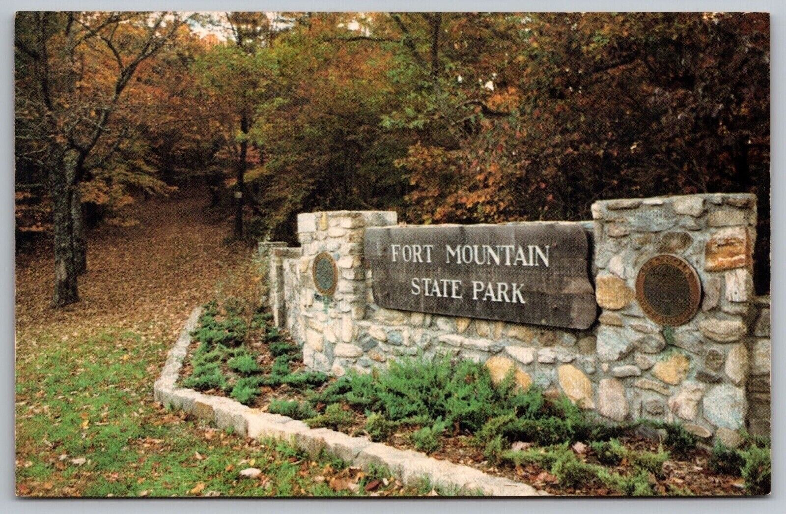 Entrance Fort Mountain State Park Chatsworth Georgia Forest Vintage UNP Postcard
