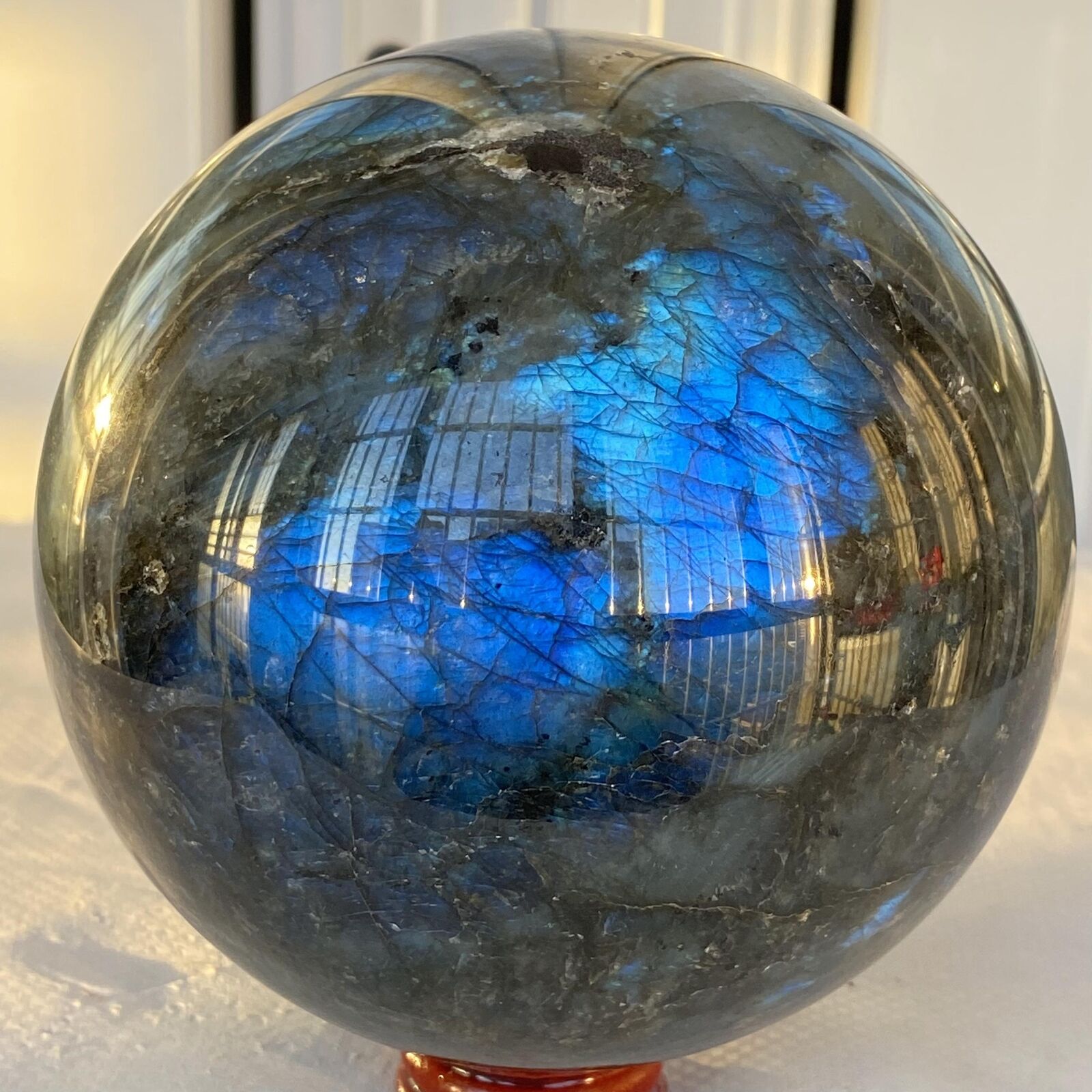 2720g Natural labradorite ball rainbow quartz crystal sphere reiki healing