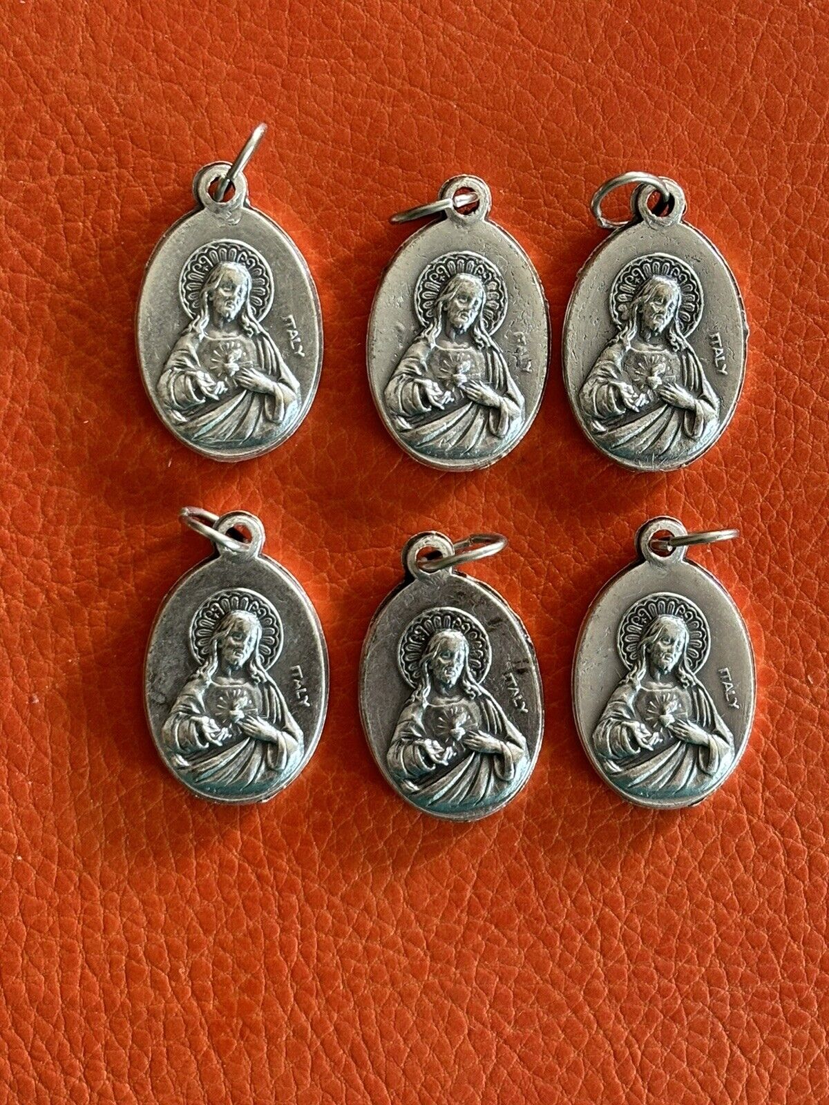 6 Vintage Catholic St LUCY  Silver Tone Religious Medal patron saint of Virigins