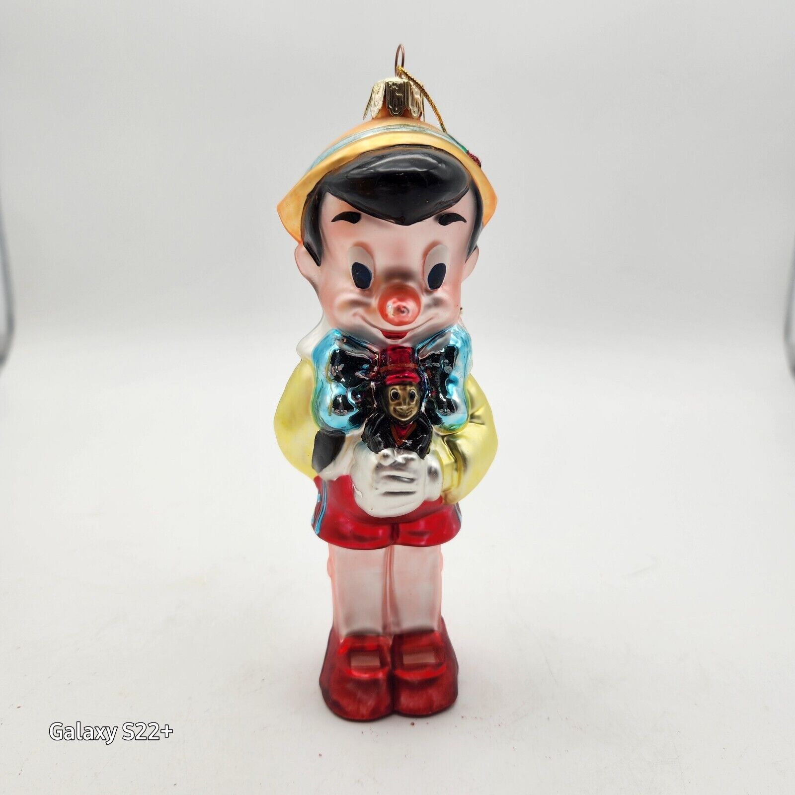 Vintage Disney Glass Ornament Classic Pinocchio Mouthblown Handcrafted