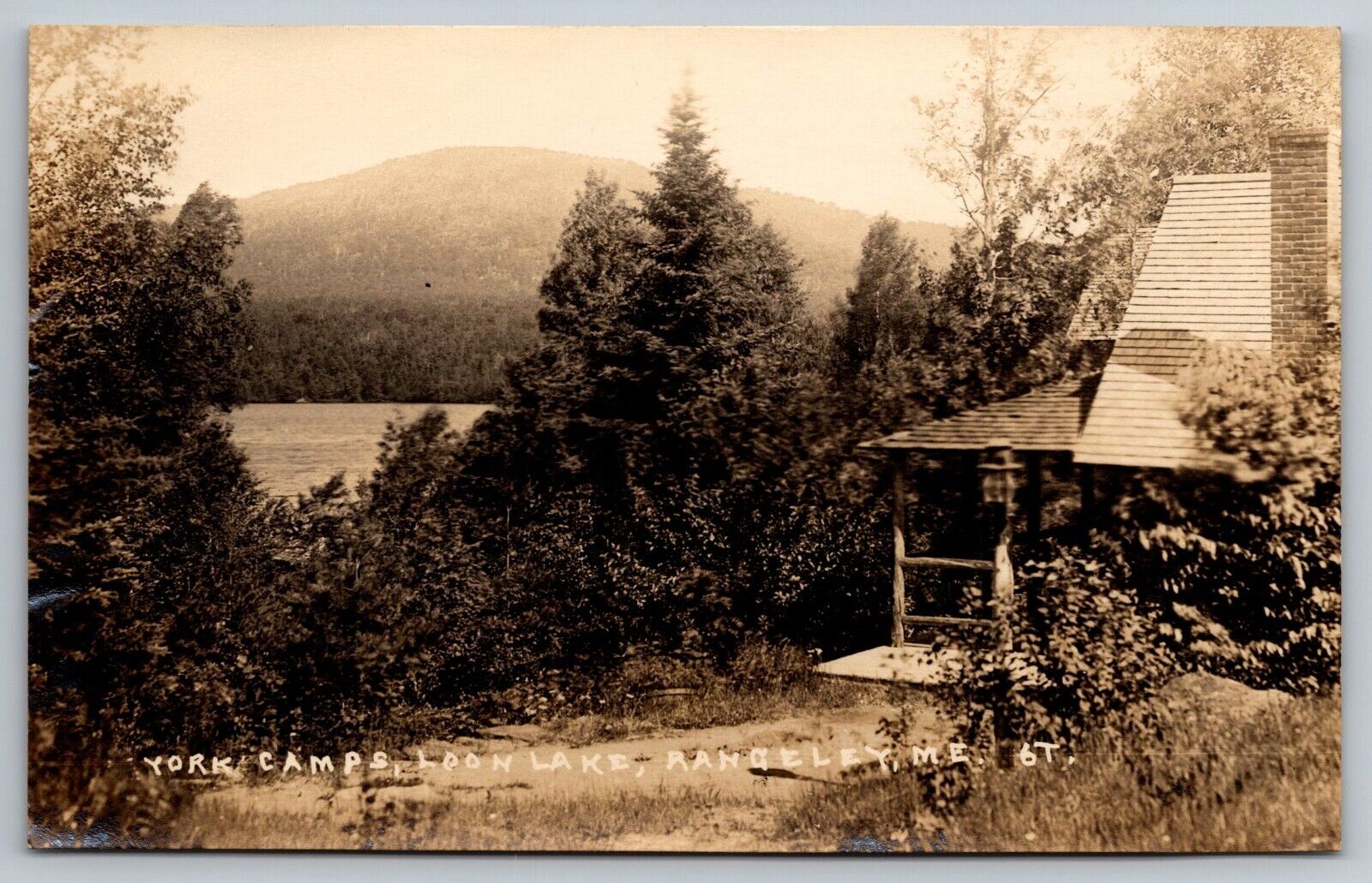 York Camps. Loon Lake. Rangeley Maine Real Photo Postcard. RPPC