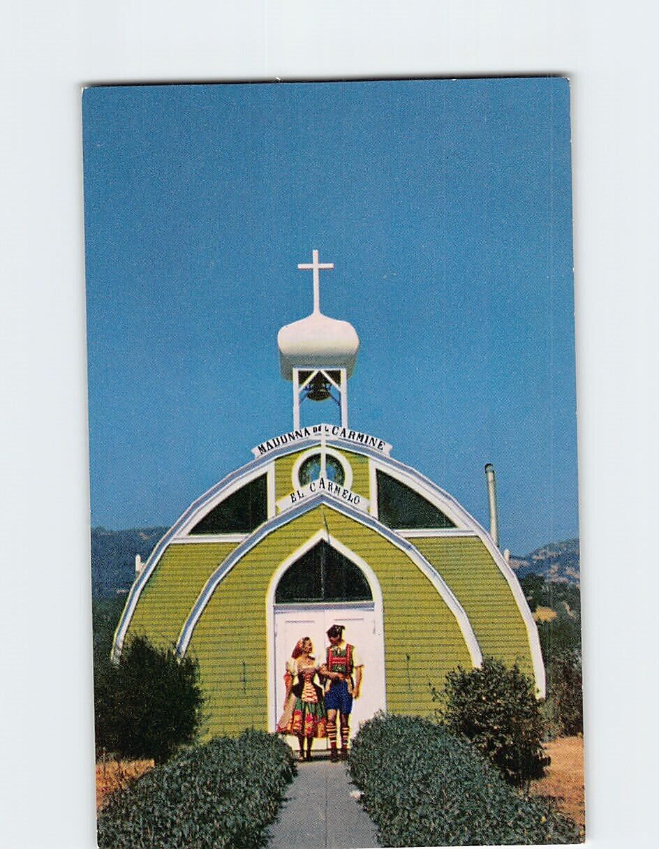 Postcard Famous El Carmelo Chapel  Italian Swiss Colony Winery  California USA