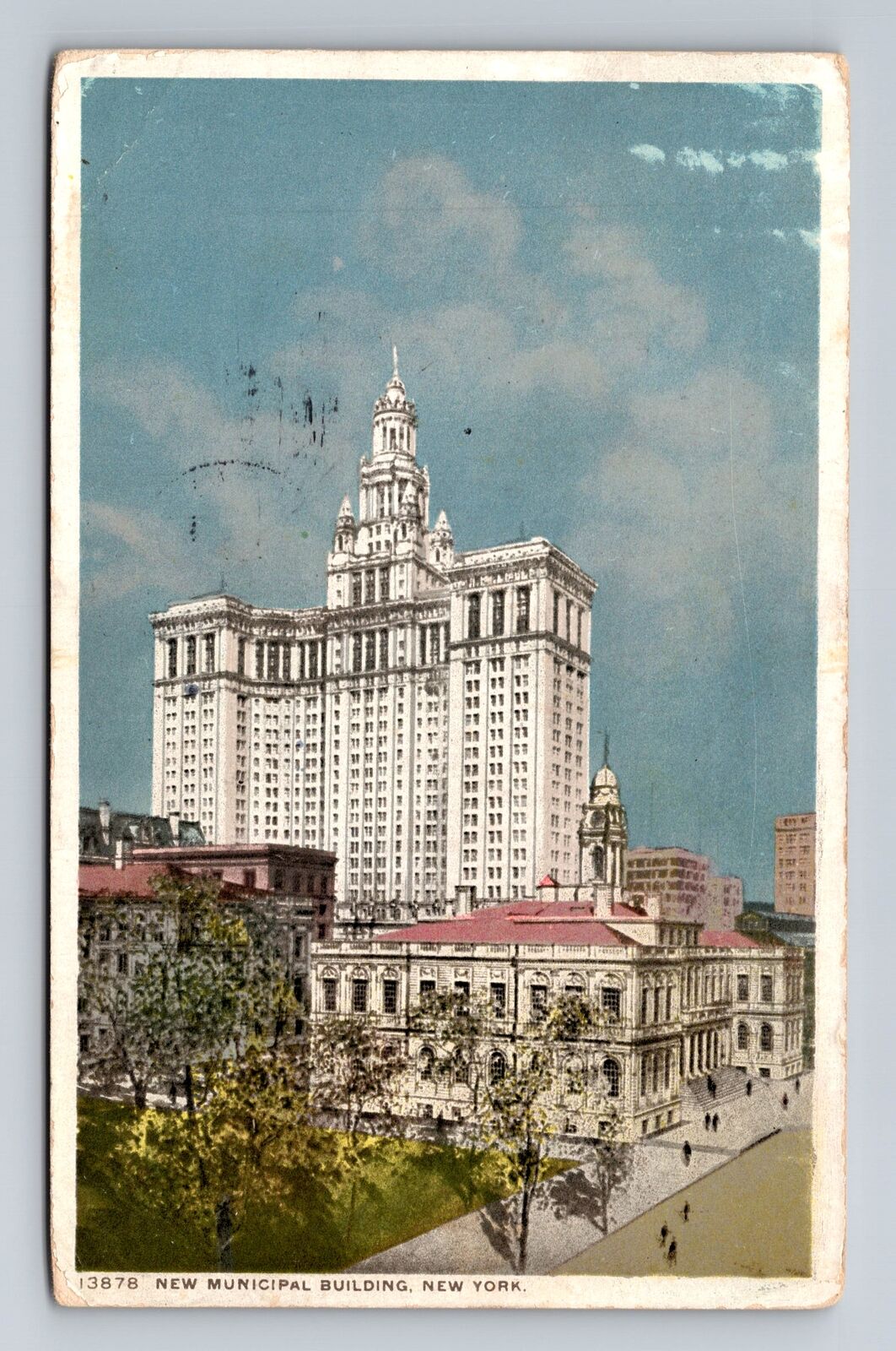 New York City, Scenic View New Municipal Building, Antique Vintage Postcard