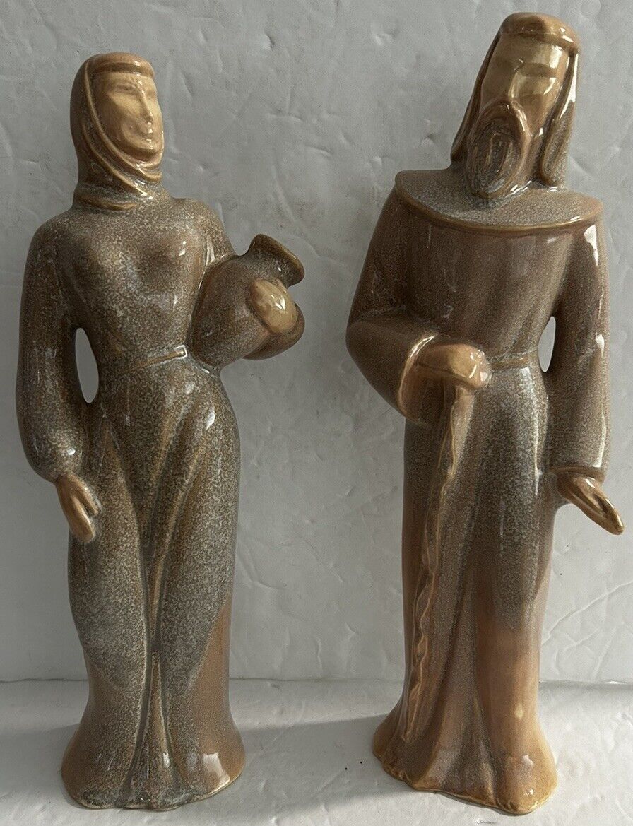 VTG Madison Ceramic Arts Studio Figurines #464 Isaac & #465 Rebekah 10” Biblical