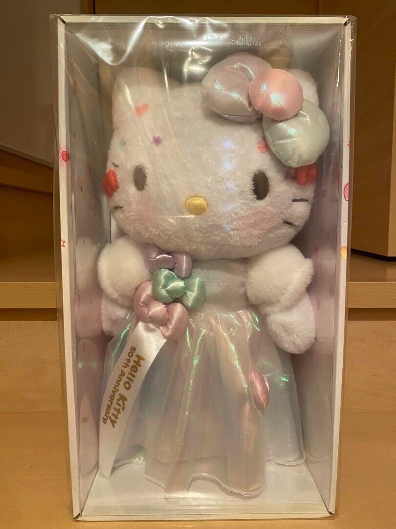 Sanrio Hello Kitty Birthday Doll 50th Anniversary Serial Numbered Plush H17.3 in