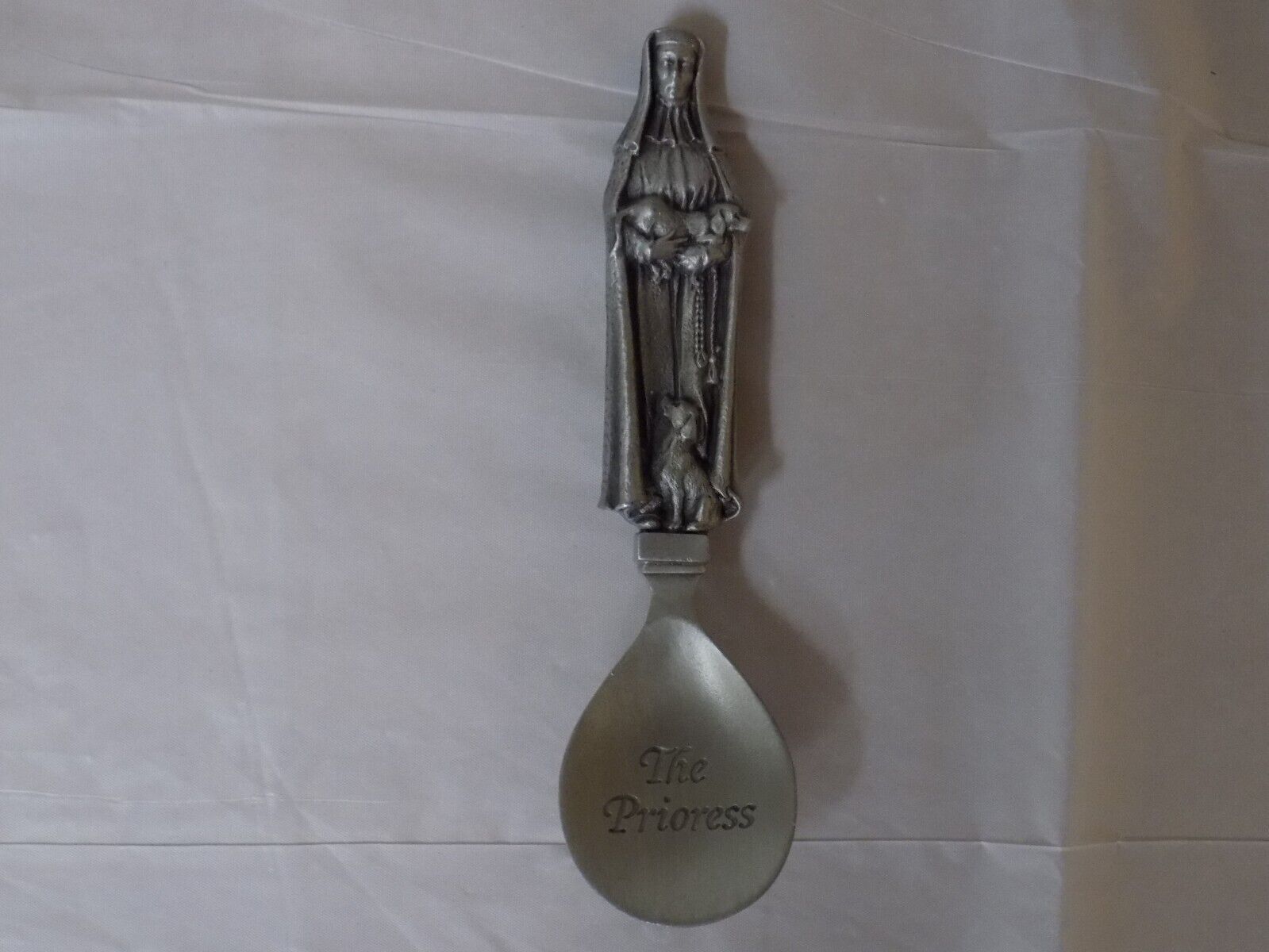 franklin mint pewter spoon canterbury tales the Prioress 1977