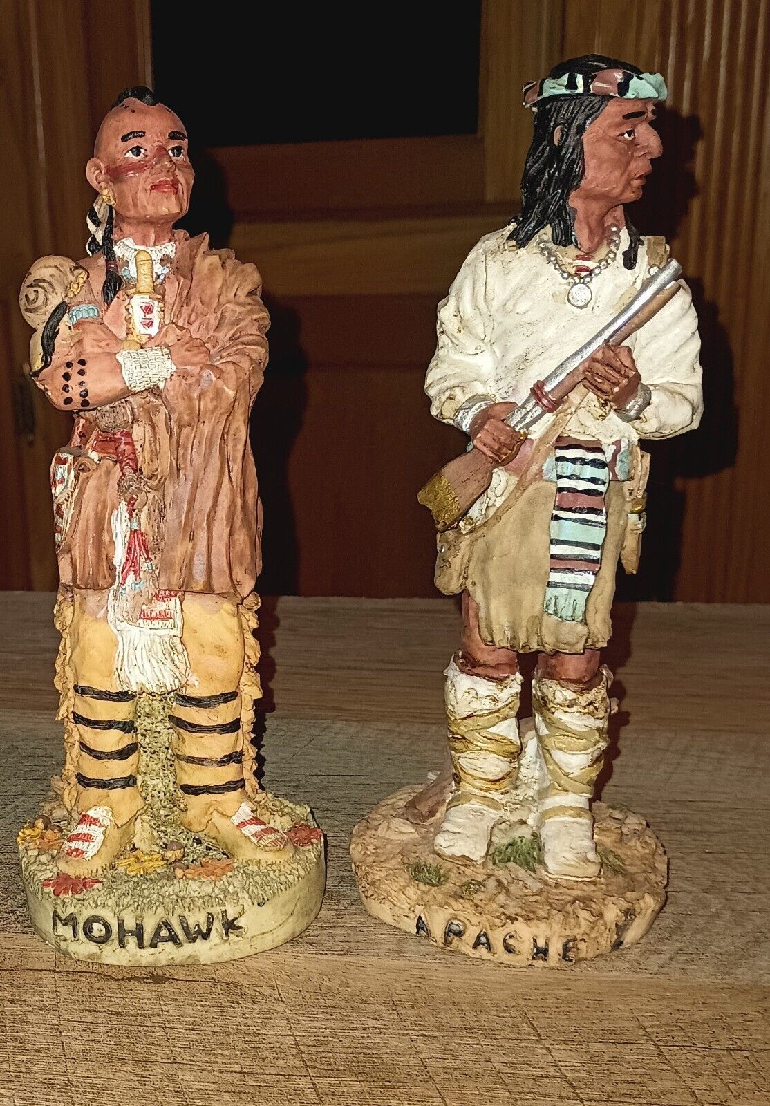 Decorative Apache And Mohawk Indian Figurines In Great Shape No Chips Or Cracks