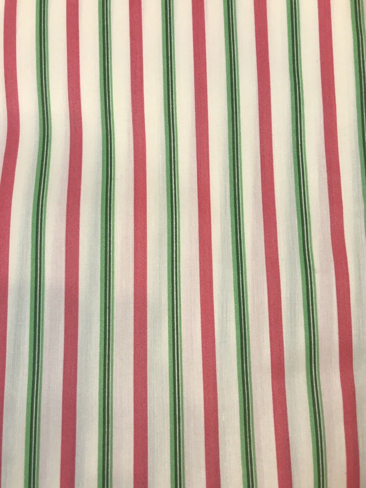 Vintage Fabric Striped Pink Green Preppy Cottage Cotton 1981 Nettlecreek 6 Yds 