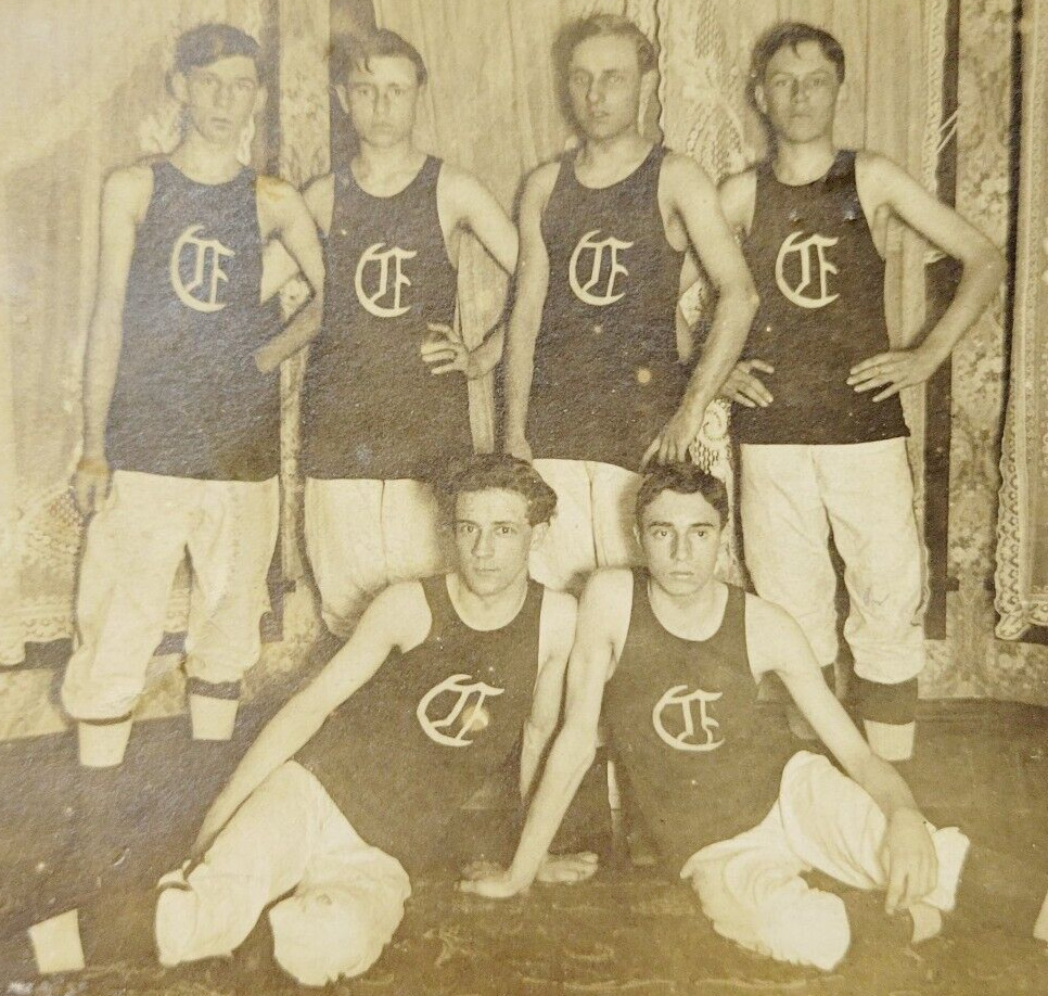 Rare 1908 RPPC Postcard Euclids Basketball Team Euclid Ohio Lorain OH Sports