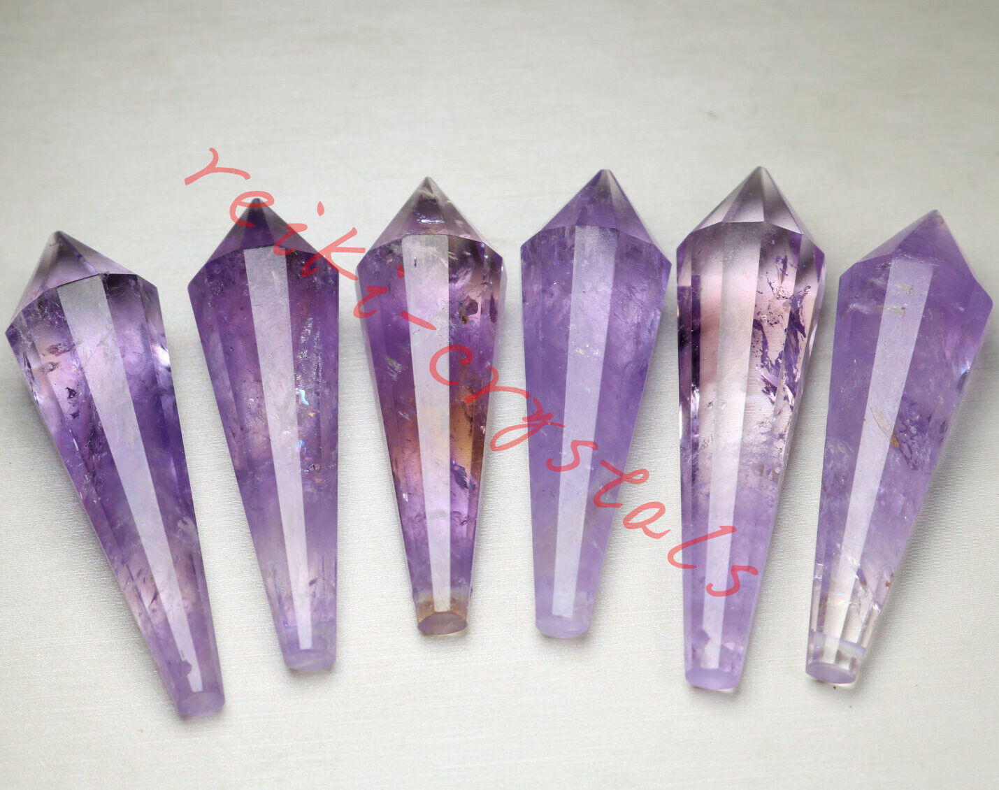 5pcs 12 sided VOGEL Style Natural Amethyst Quartz Crystal pendulum POINT Pendant