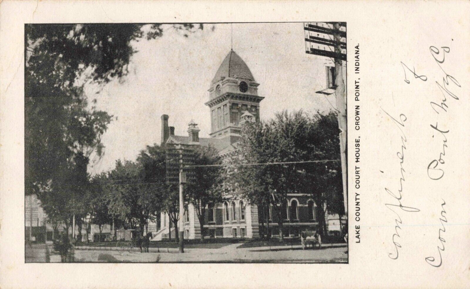 Lake County Court House Crown Point Indiana IN 1909 Postcard