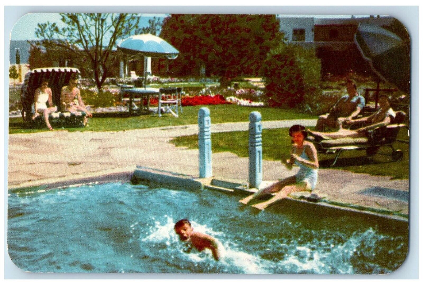 c1960 Casa Blanca Swimming Pool Distinctive Desert Inn Phoenix Arizona Postcard