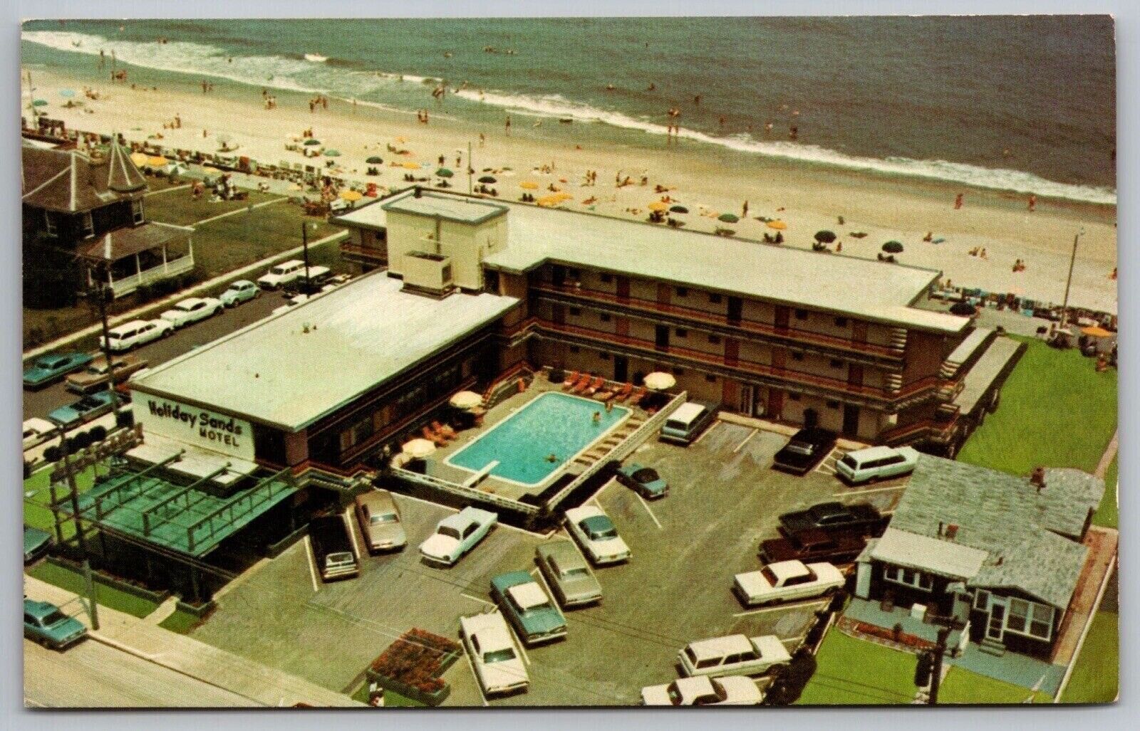 Holiday Sands Motor Inn Oceanfront Virginia Beach VA Resort Motel VNG Postcard