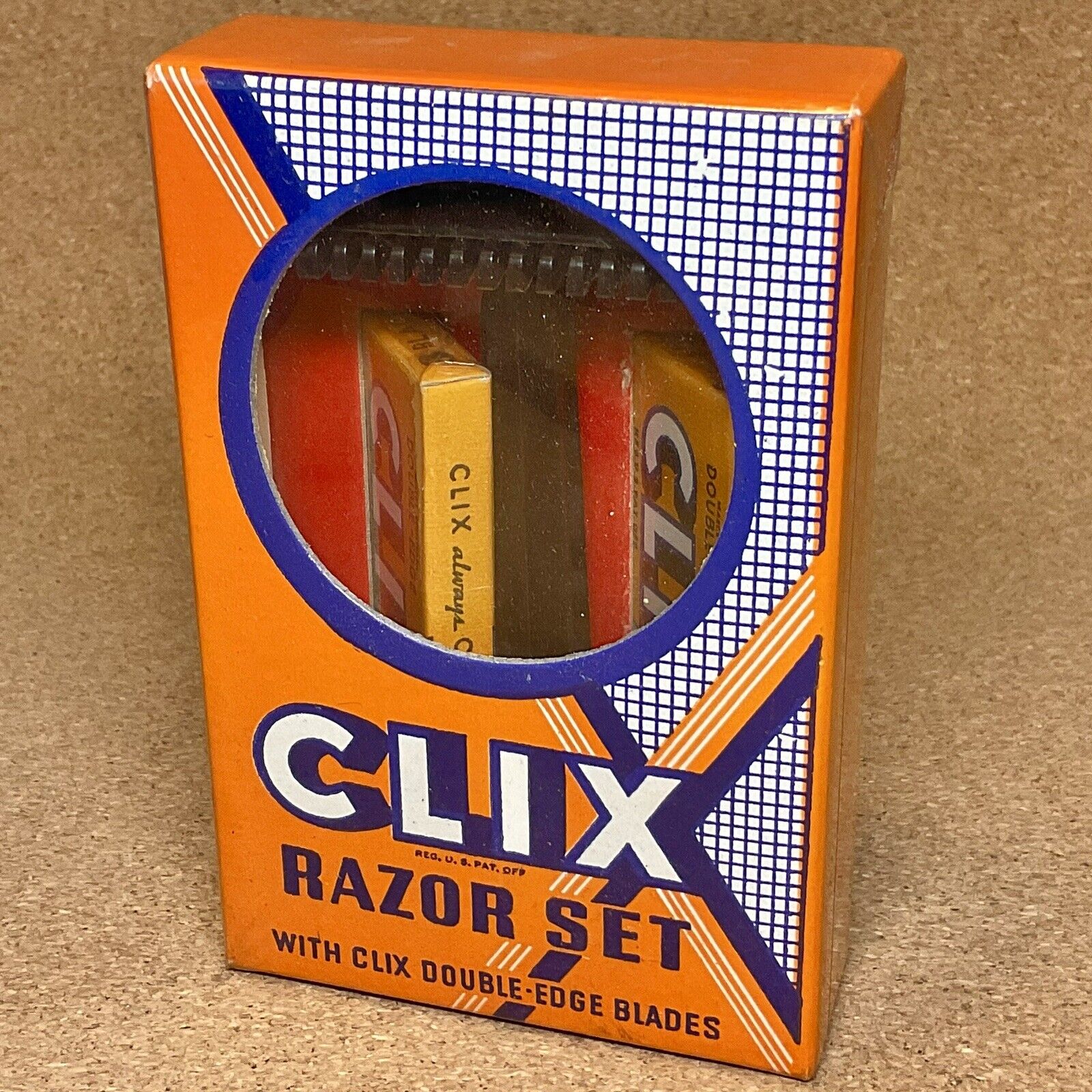 NEW / NOS  Vintage Antique CLIX Double Edge Razor Set W/ Blades In Box Sealed