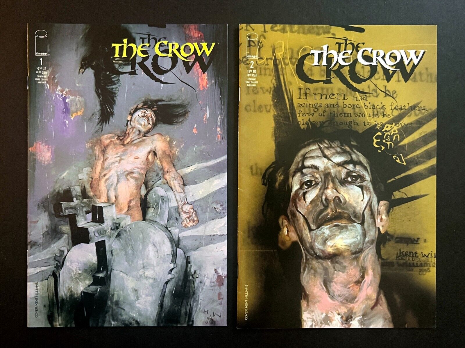*The Crow* #1, 2 Hi-Grade Lot Jon J. Muth Image Comics 1999