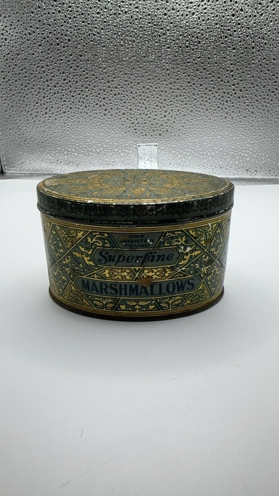 Vintage Advertising Marshmallow Tin F. W. Woolworth Superfine Marshmallows 4 oz.