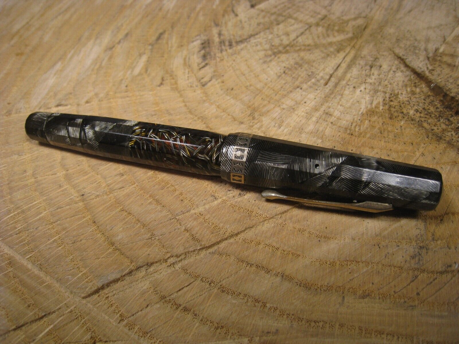 Rare Vg 1935 Silver & Black Shell Eversharp Doric Regular Model 54C fountain Pen