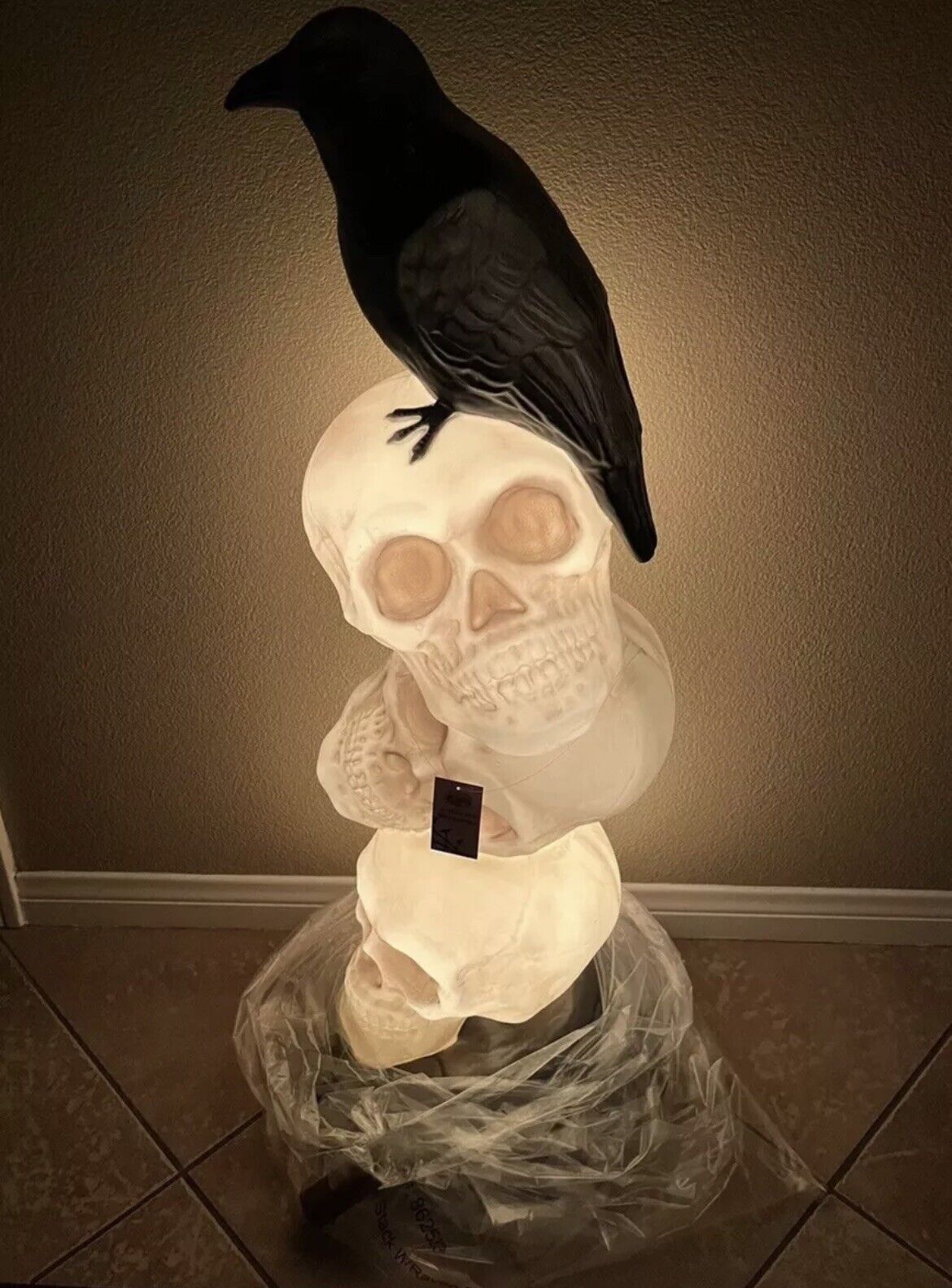 Cracker Barrel Skull Stack w/ Raven Blow Mold Halloween 2024 3ft 36” SHIPS NOW