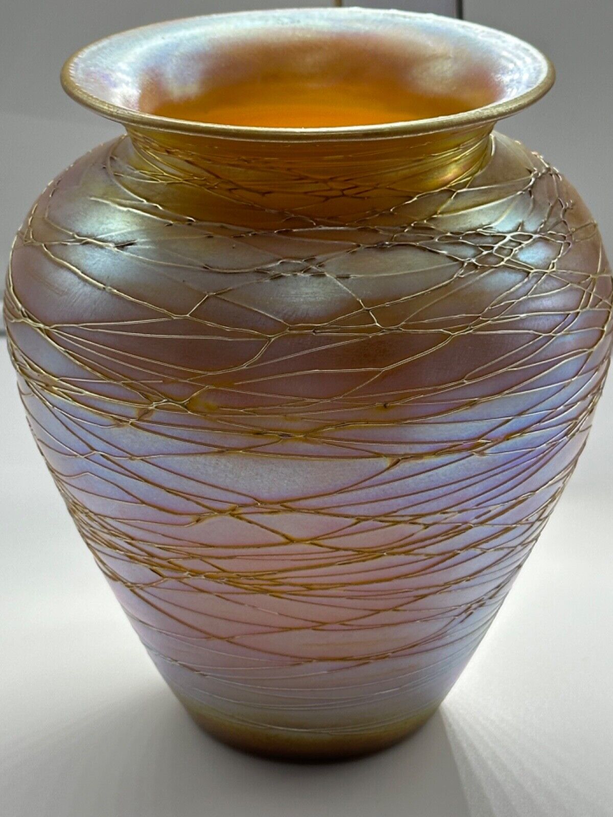 Durand Marigold Iridescent Vase