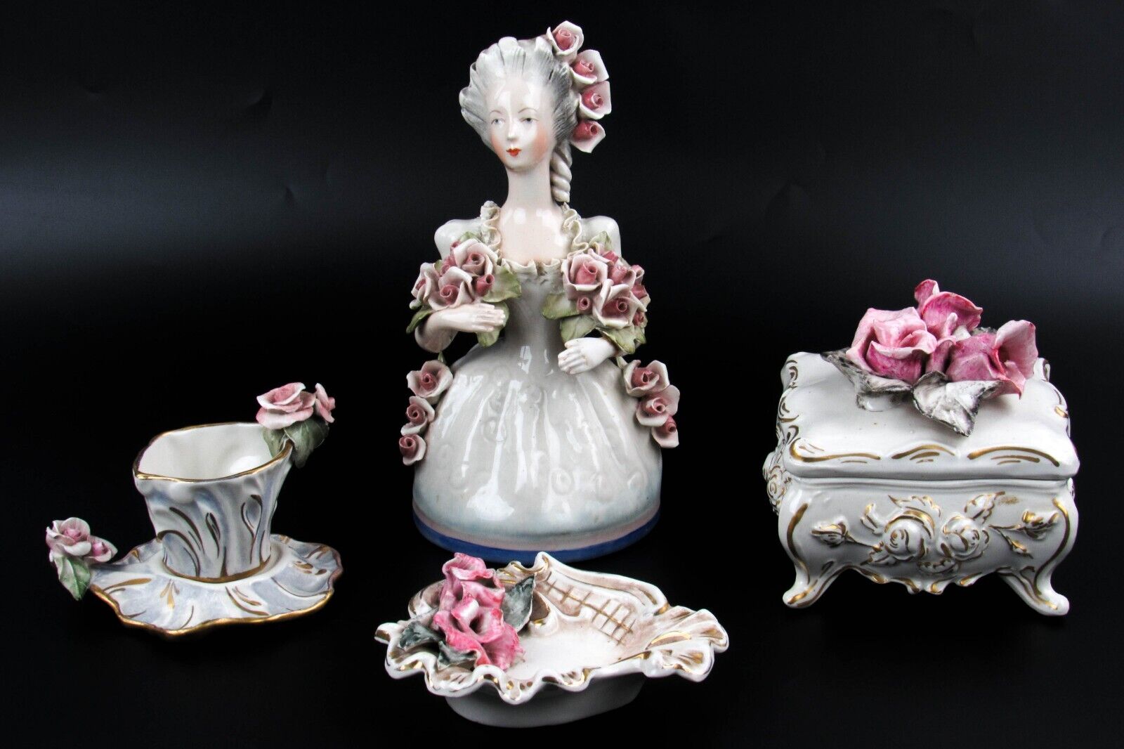 Gorgeous Circa 1940s Cordey Figurines Collection Lot Of 4 Vintage