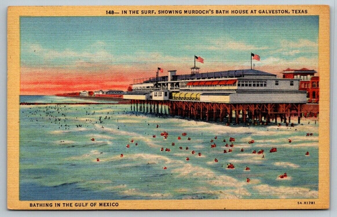 1948  Galveston  Texas  Murdock\'s Bath House   Postcard