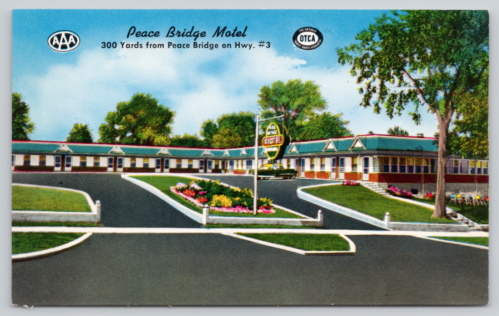 Postcard Fort Erie, Ontario, Canada, Peace Bridge Motel A922