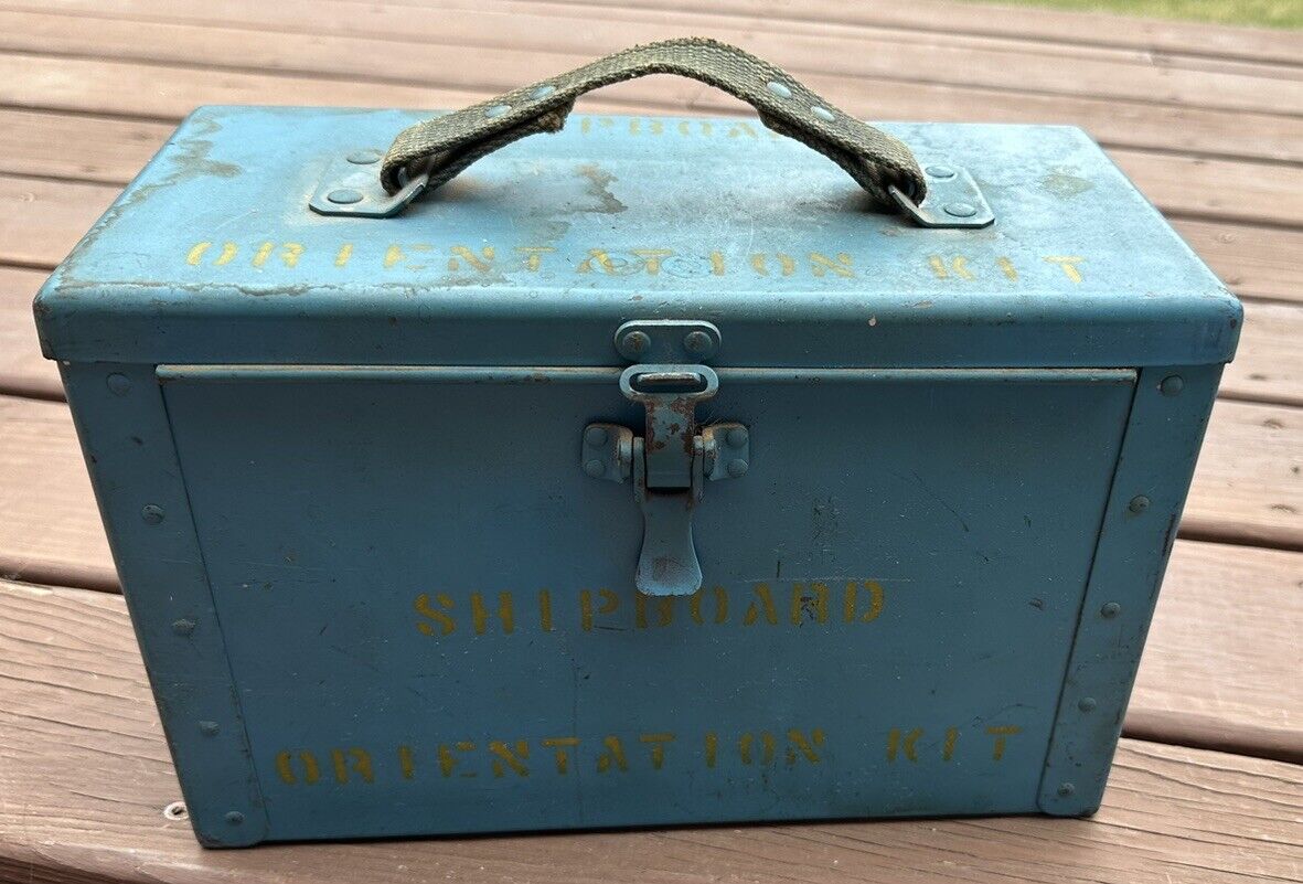 Vintage Metal Box marked “Shipboard Orientation Box” S.F.P.E.