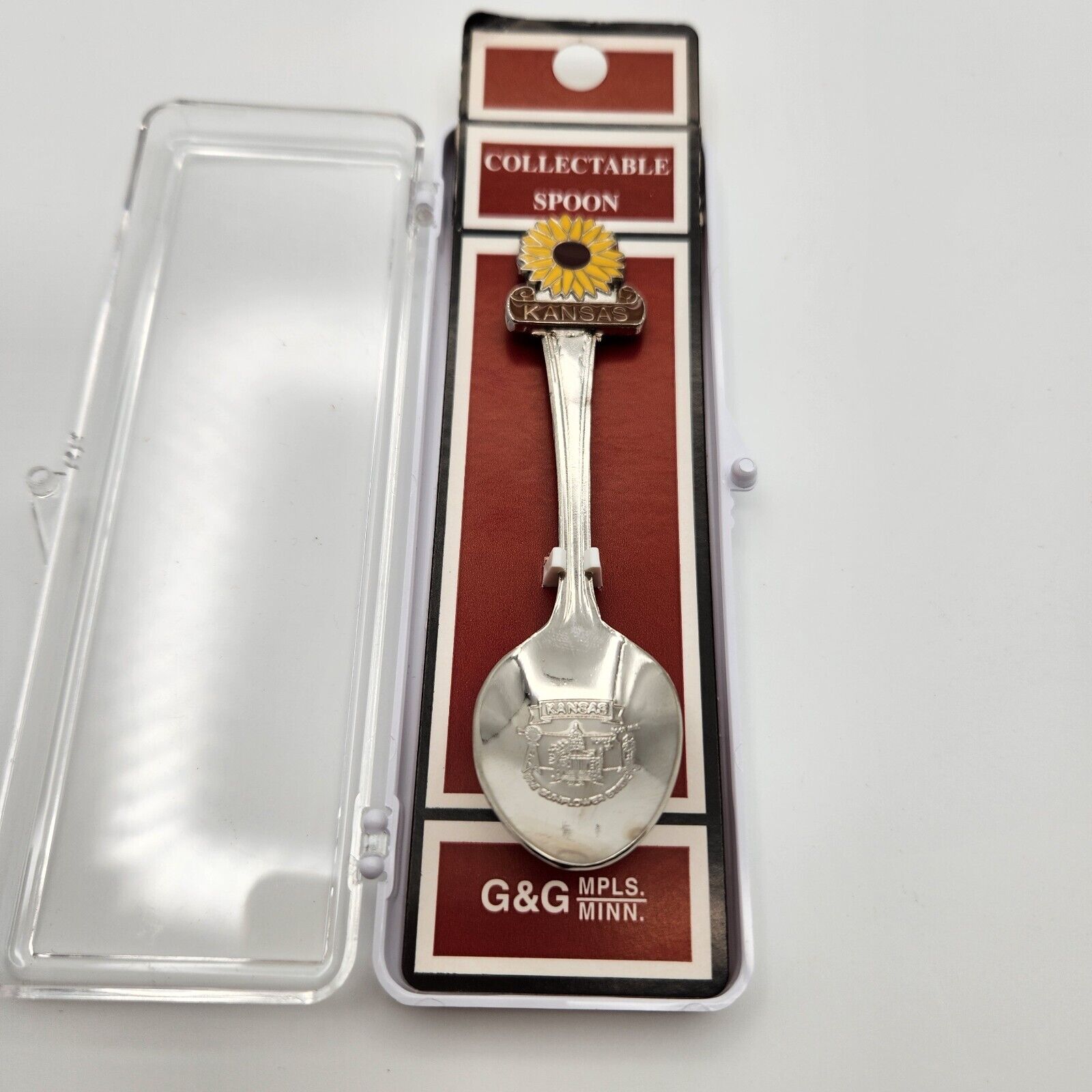 Kansas THE SUNFLOWER STATE Collector Spoon Demitasse Tea G&G in Case