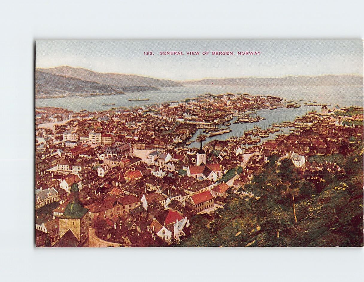 Postcard General View Of Bergen Norway