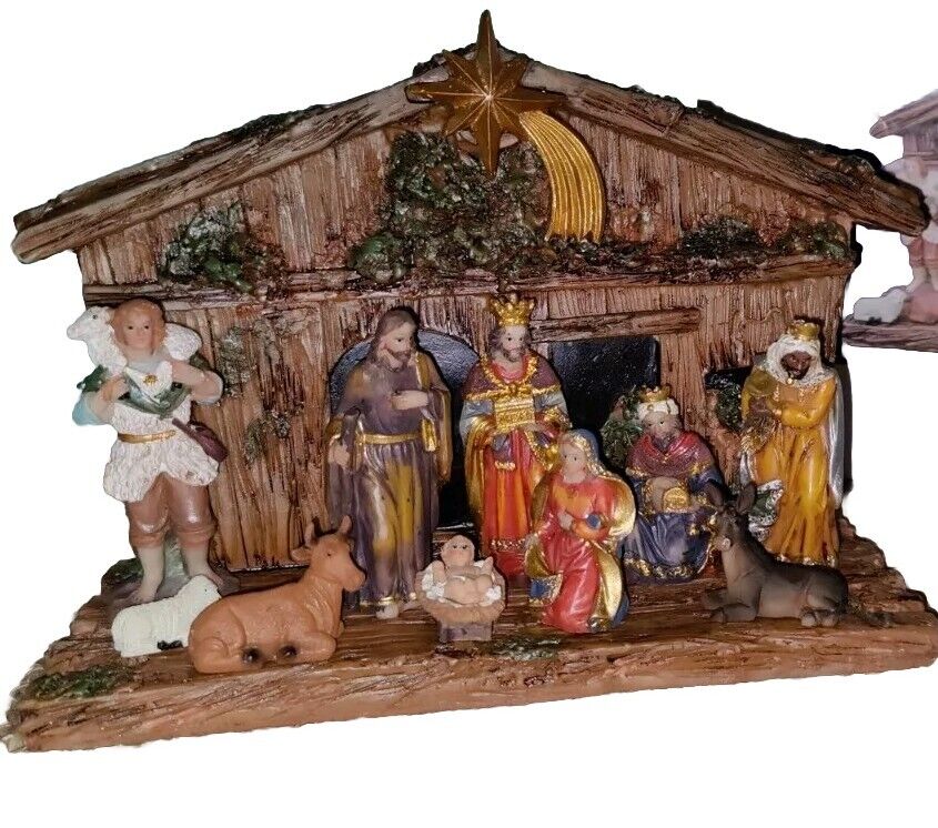 Kurt Adler Nativity Scene Set 12 pieces Box EUC Christmas Decoration Manger 