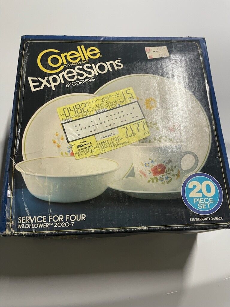 Vintage New In Factory Box Corelle Expressions By Corningware 20 Piece Wildflowe