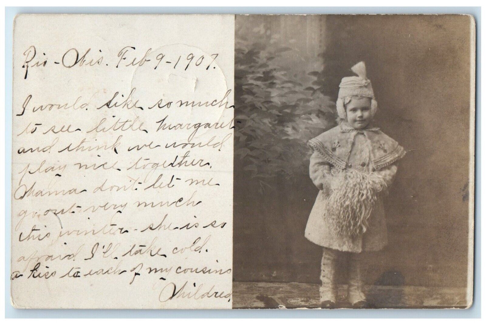 1907 Pretty Girl Studio Granite Falls Minnesota MN RPPC Photo Antique Postcard