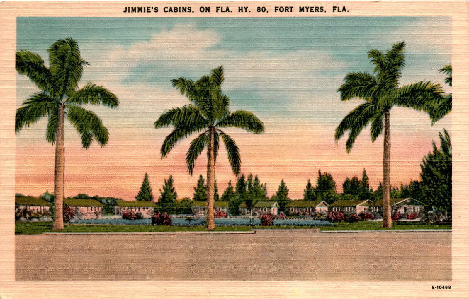 Jimmie's Cabins, Fort Myers, Florida, Florida Highway 80, Mr. Jim Postcard
