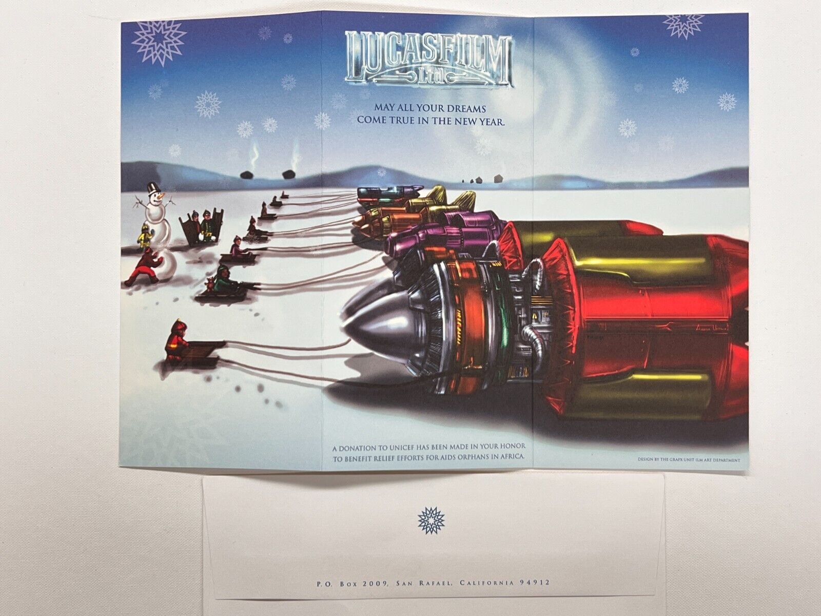 LUCASFILM HOLIDAY CHRISTMAS CARD 2000 VINTAGE STAR WARS EMPLOYEE XMAS CARD
