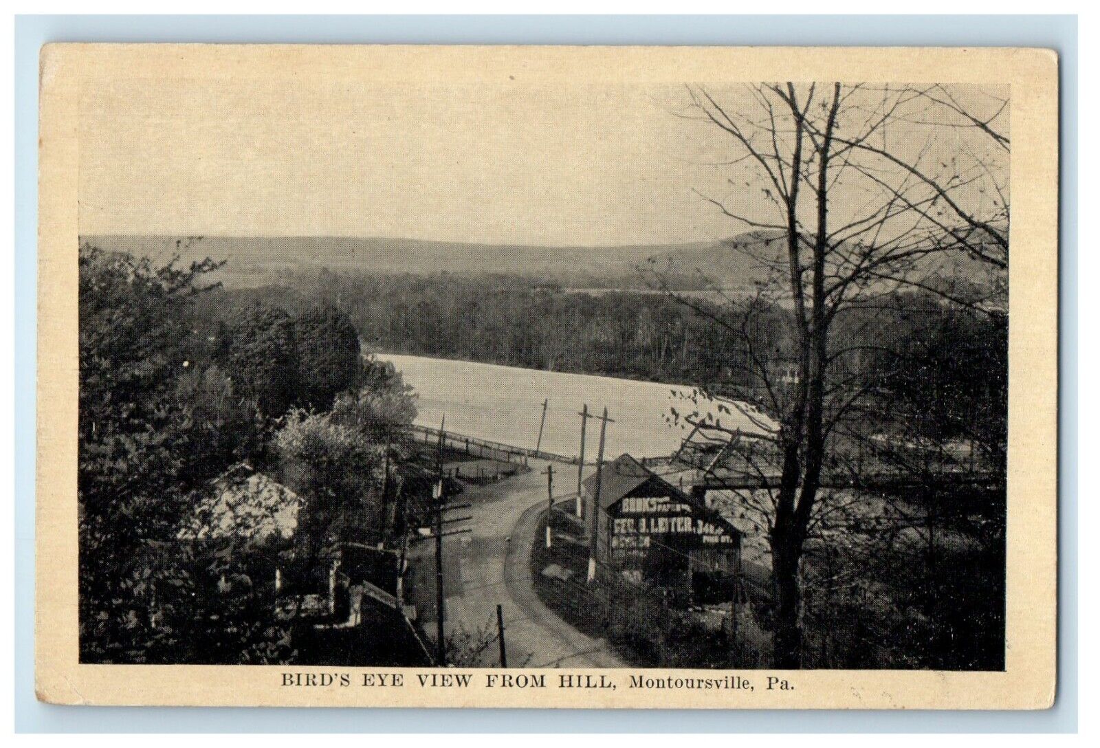 c1910's Bird's Eye View From Hill Montoursville Pennsylvania PA Antique Postcard