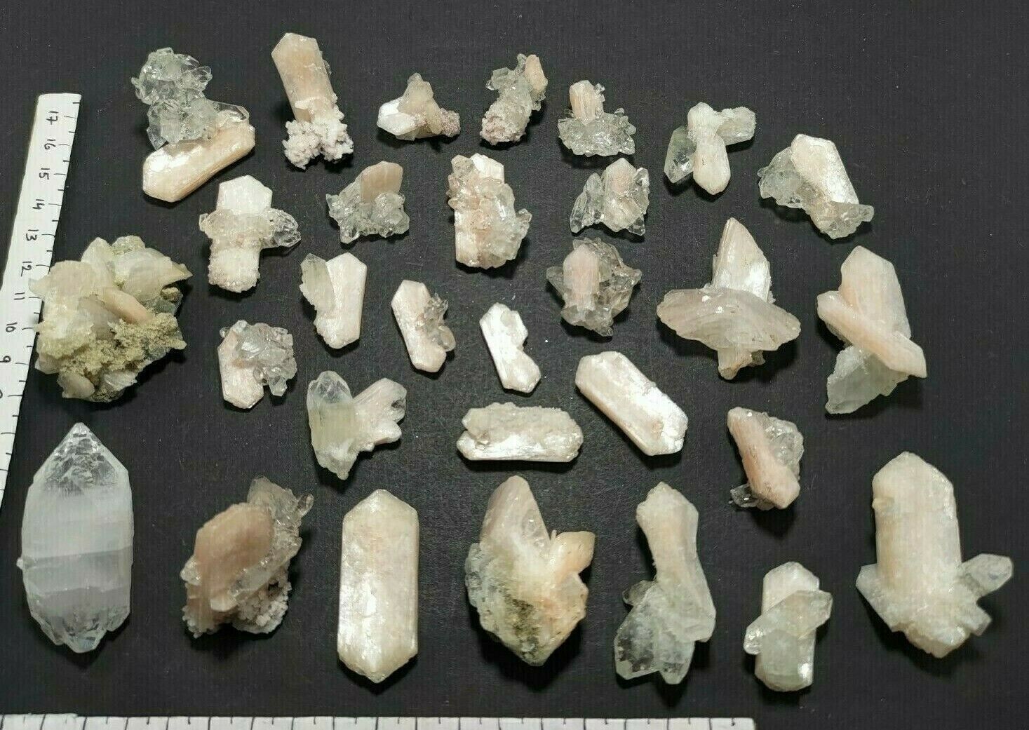top point apophyllite cluster tips with stilbite on chalcedony crystal lot 1318